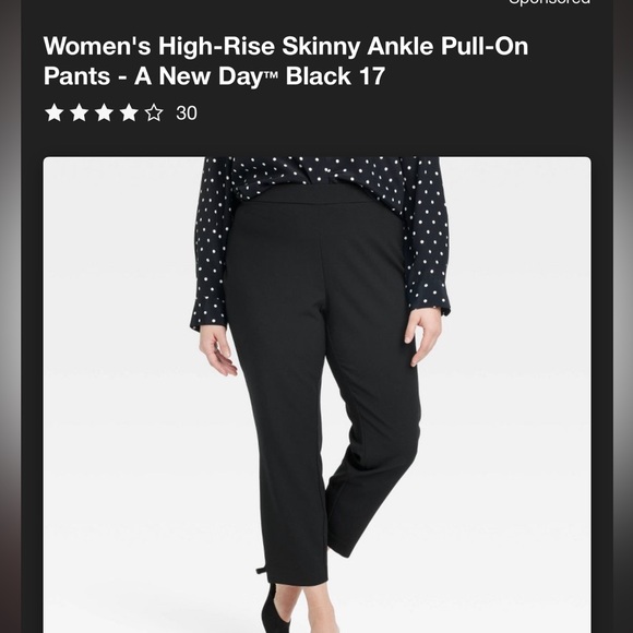 a new day Pants - A New Day Women's Black High-Rise Skinny Ankle Pants